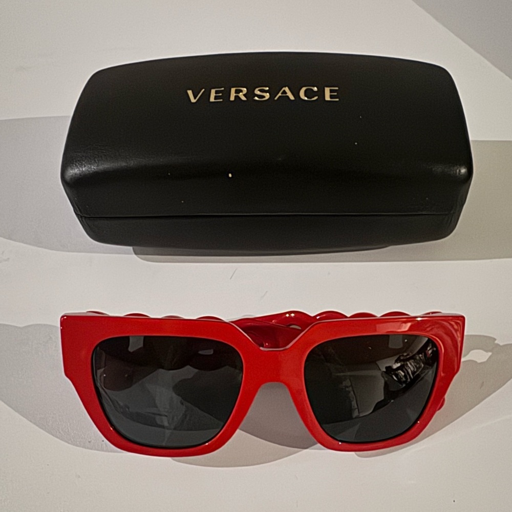 Versace Square Frame Red Sunglasses